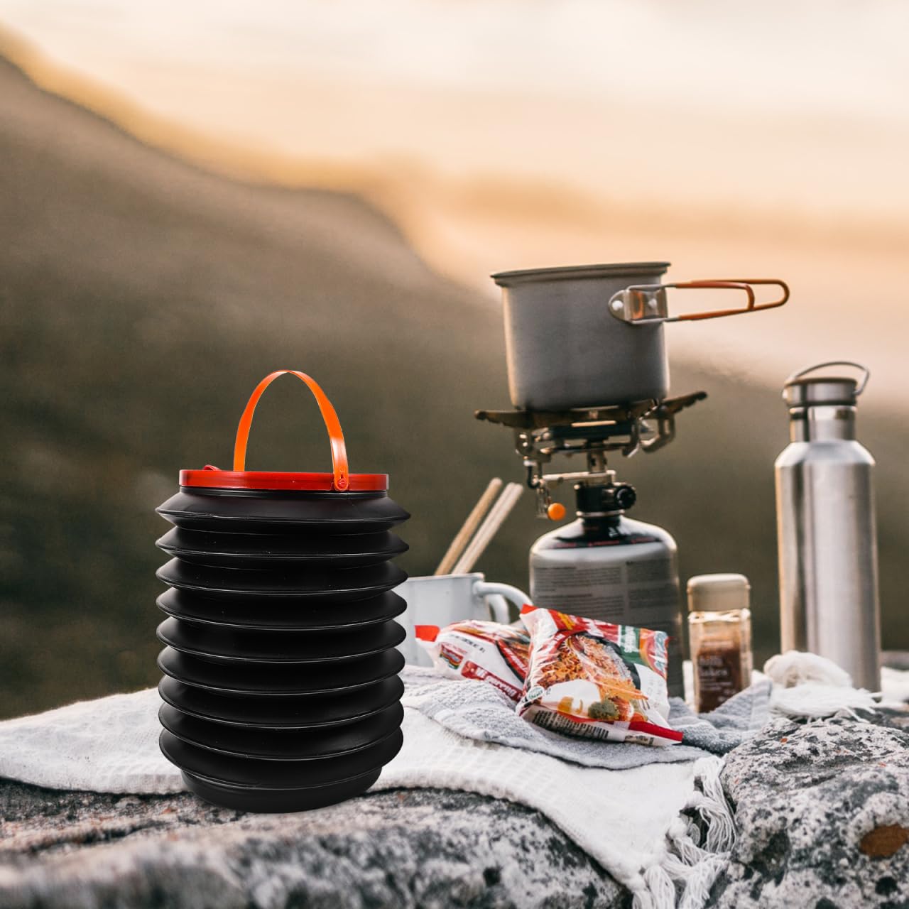 Mikikit portable water container ready for picnics and camps.