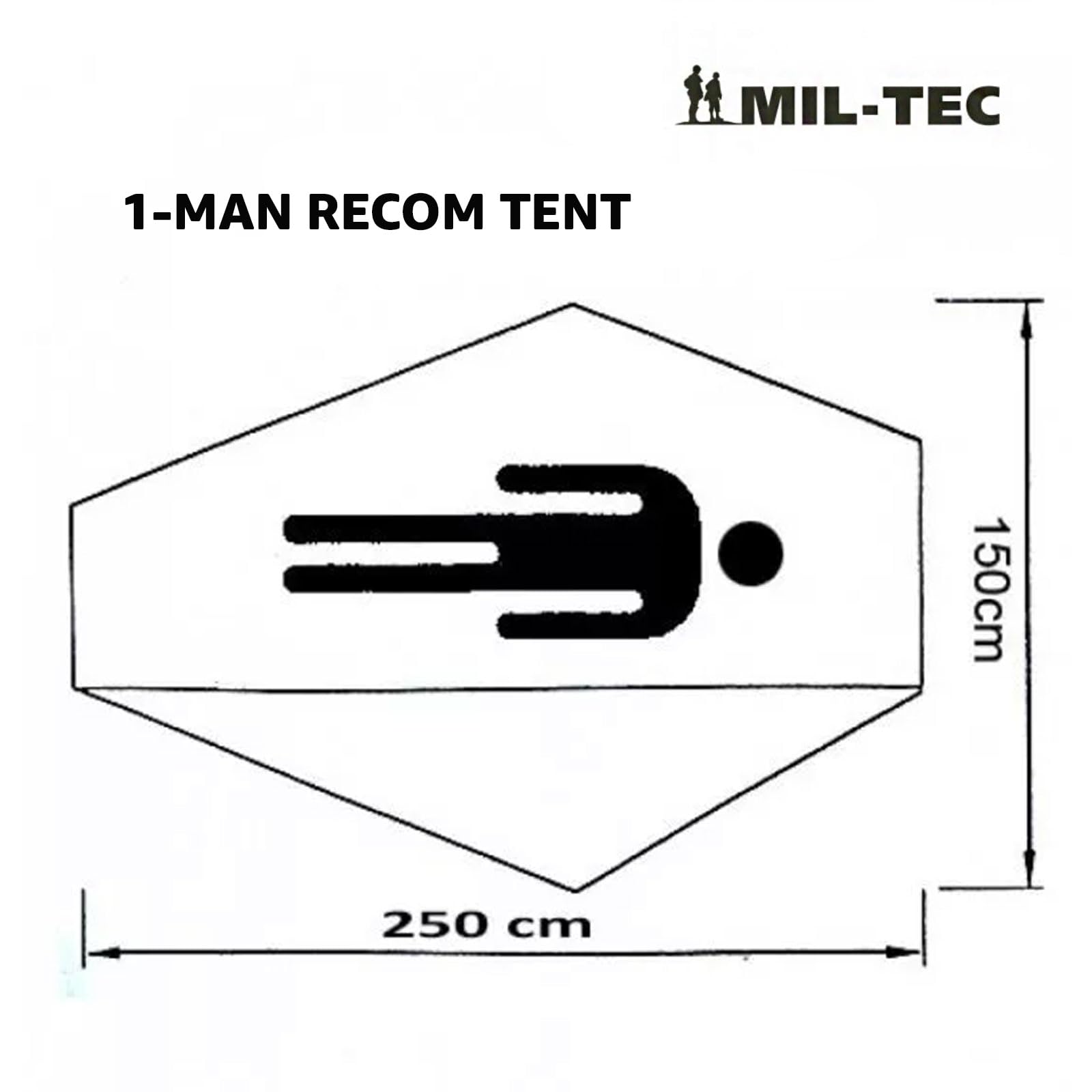 Mil-Tec Recom 1-Person tent storm-resistant design for rugged weather