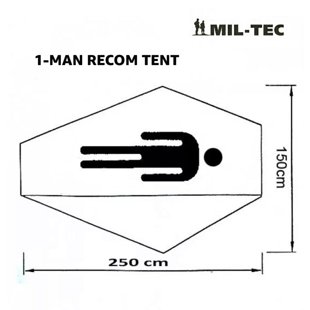 Mil-Tec Recom 1-Person tent storm-resistant design for rugged weather