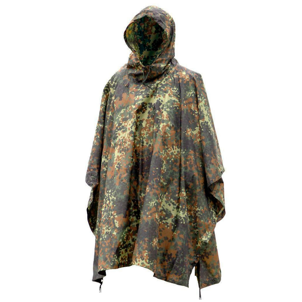 Mil-Tec ripstop wet-weather poncho packaging shows rugged outdoor gear for all-weather use.