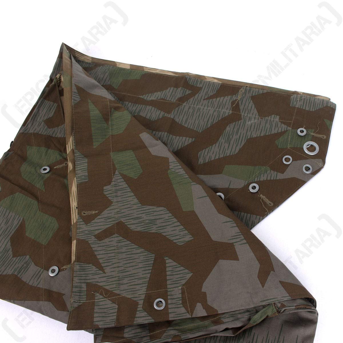 Mil-Tec Splinter Camo Tent canvas shown with waterproof fabric characteristics