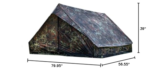 Interior view shows comfortable sleeping space in Mil-Tec Tent Mini Pack Standard for restful nights