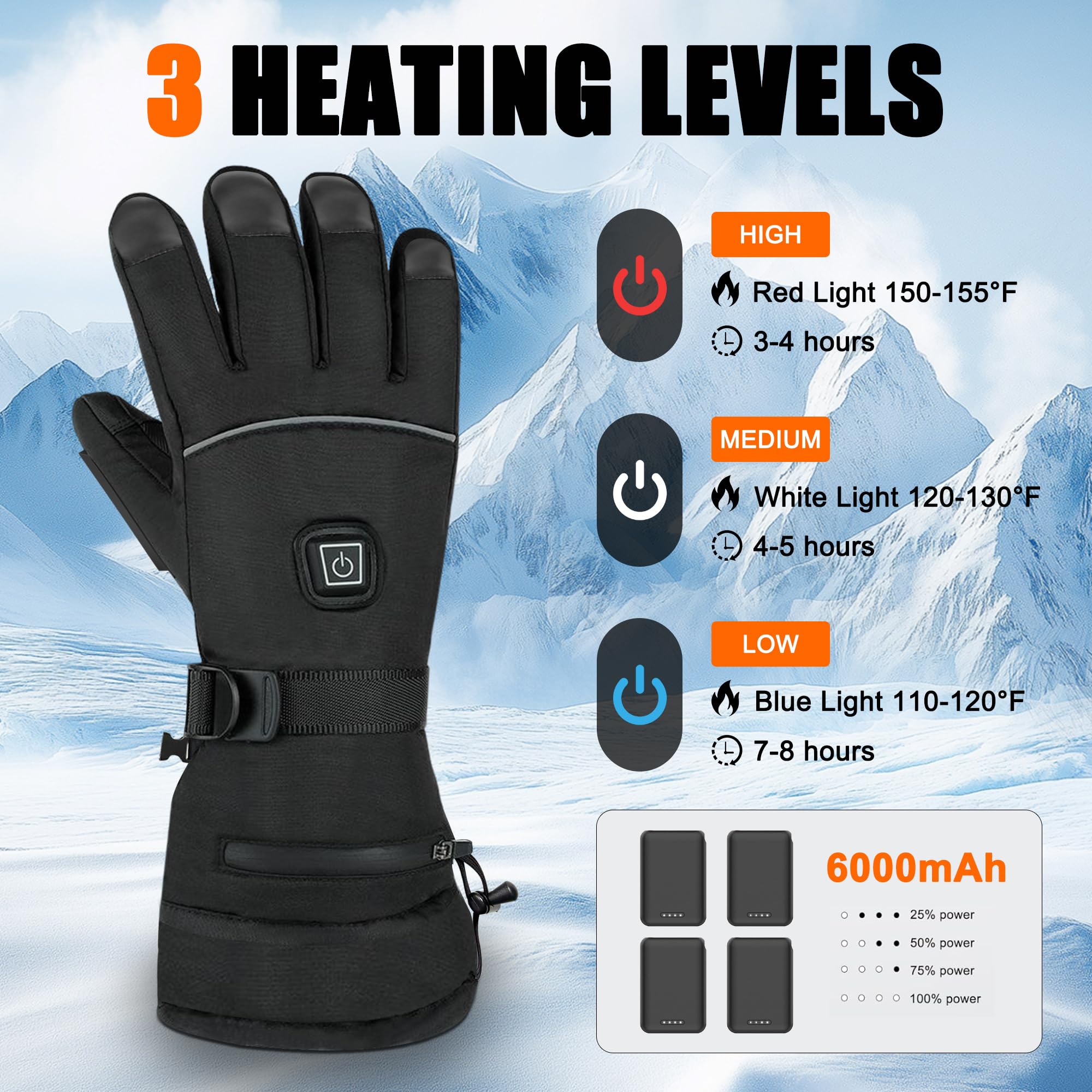 MILBOPAX heated gloves palm-leather for better grip in cold work