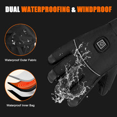 MILBOPAX heated gloves waterproof exterior keeps hands dry during snow sports