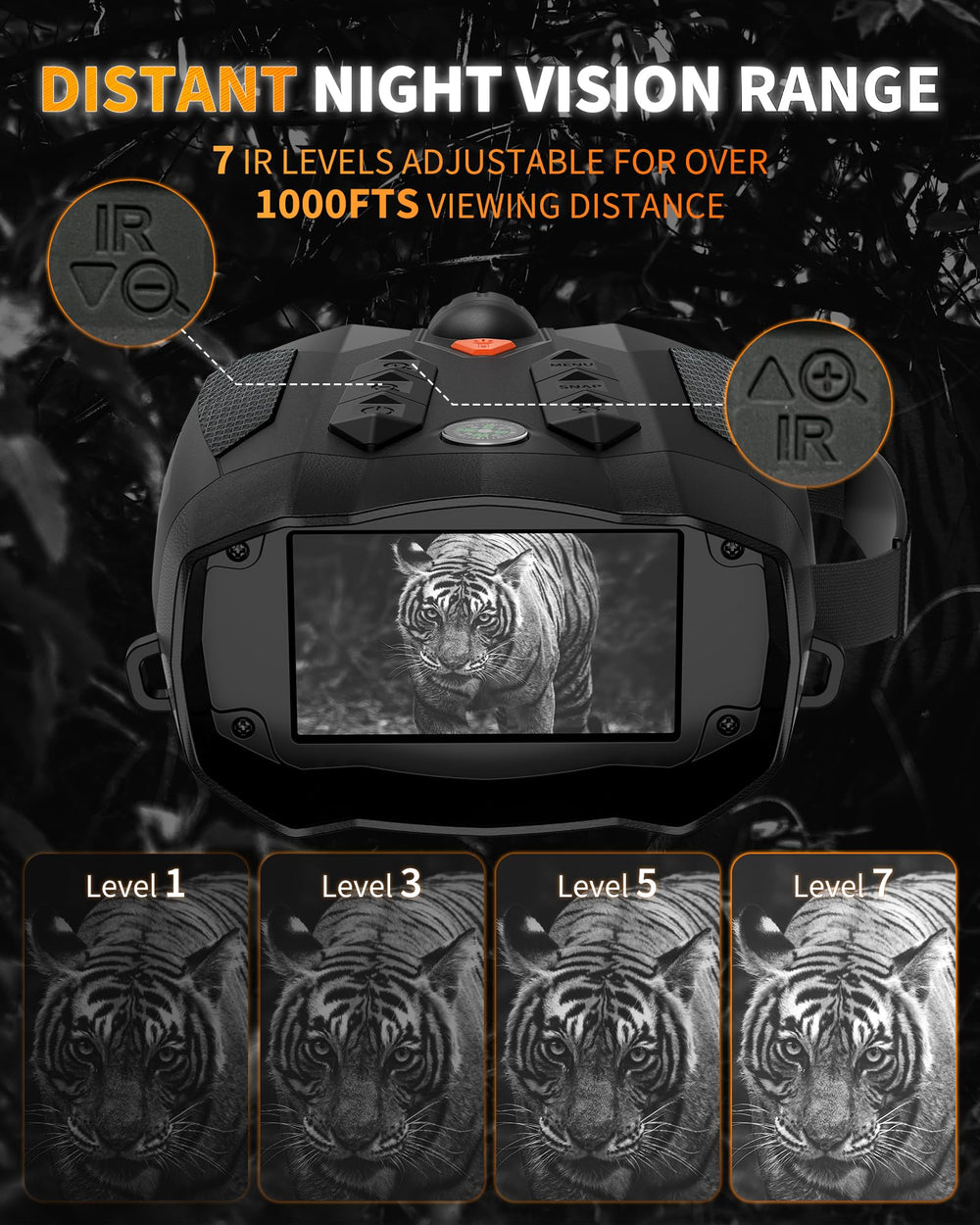 Mildhug Night Vision Goggles package contents with 32GB card and accessories