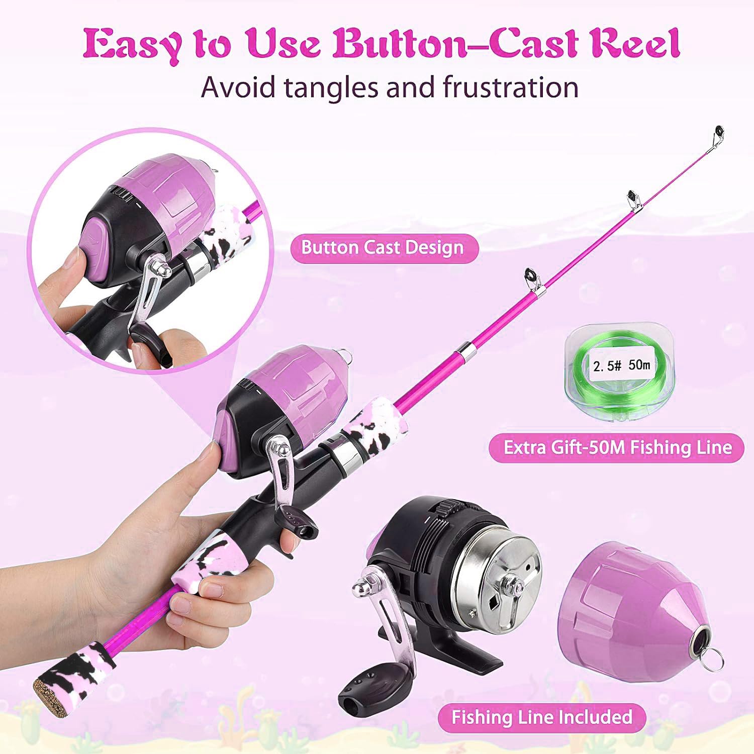 Spincast reel with line included