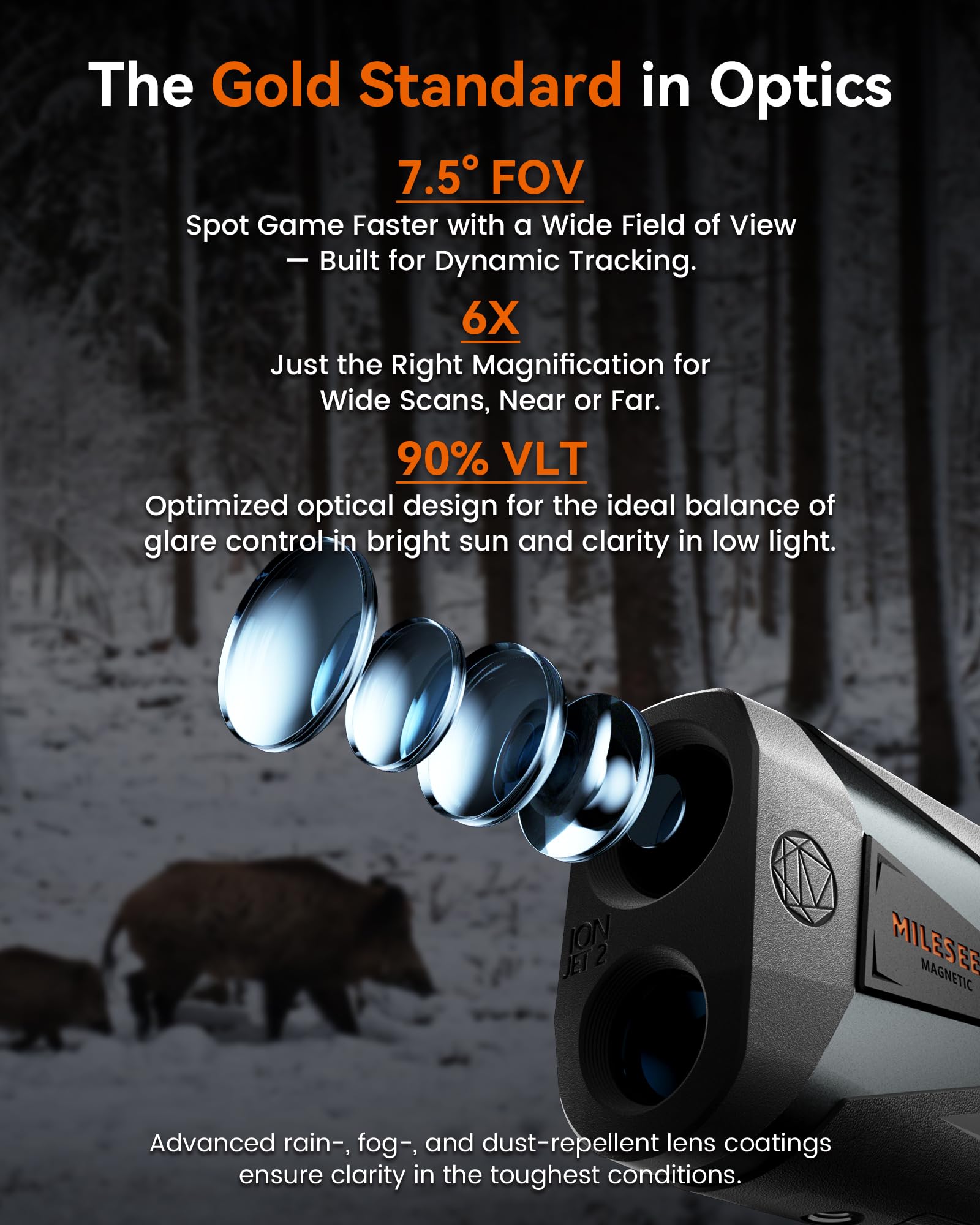 MiLESEEY rangefinder USB-C port enables easy recharge in the field.