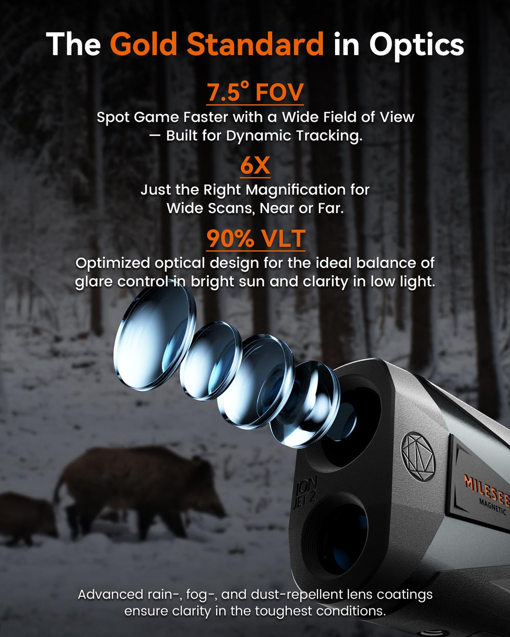 MiLESEEY rangefinder USB-C port enables easy recharge in the field.