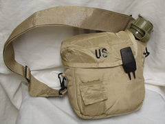 Military Issue 2qt canteen collapsible with cap for easy packing.