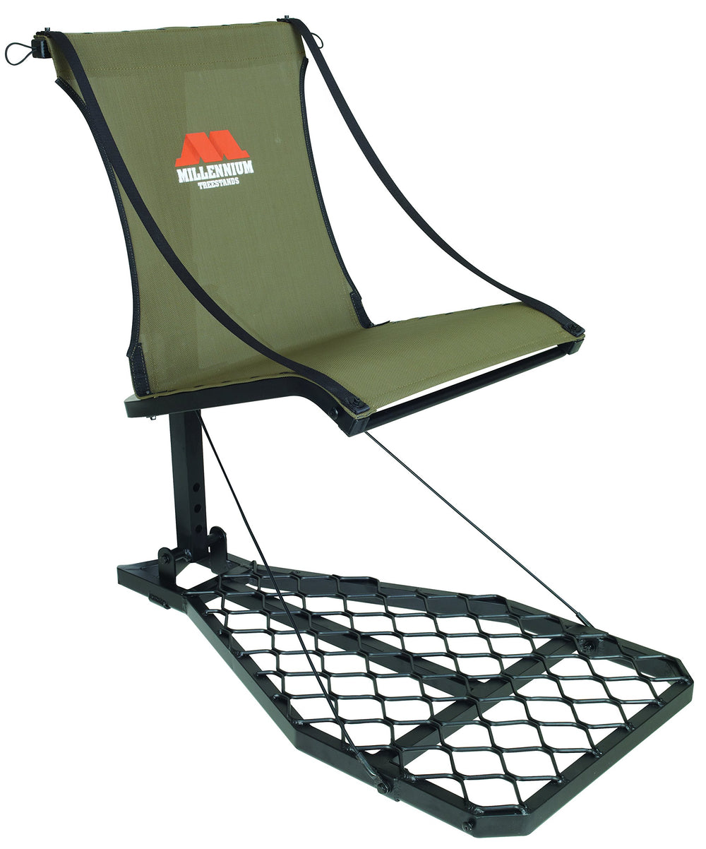 Millennium M100U Ultralite tree stand for lightweight comfort on long hunts.