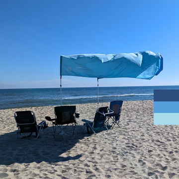MillionShades Beach Shade Canopy Classic 10x10 open views provide spacious sun shelter on the beach.