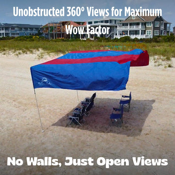 MillionShades Beach Shade Canopy Grande provides 14x14 ft coverage for large beach gatherings
