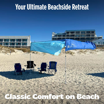 MillionShades Beach Shade Canopy regulation-friendly size fits popular beaches with ease.
