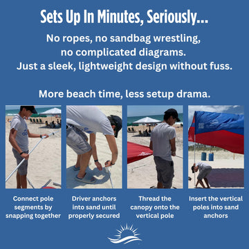 MillionShades Cozy Beach Shelter Compact Pack-Down fits in a lightweight bag for travel