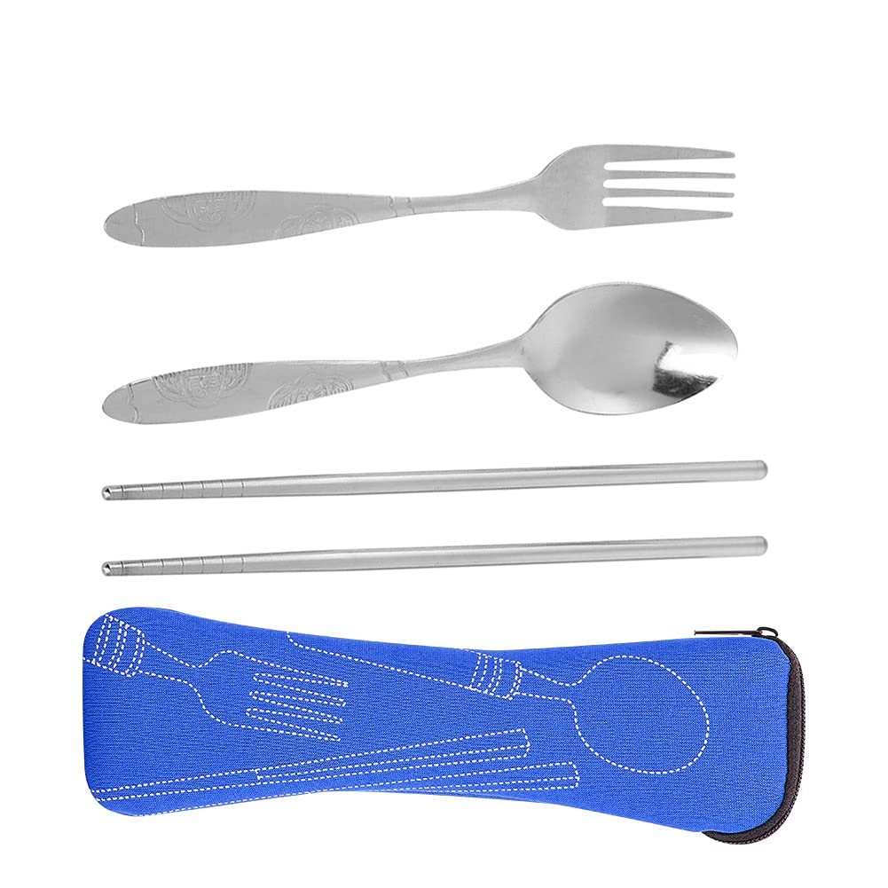 Milltrip camping cutlery color orange option on a picnic blanket.