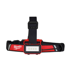 Milwaukee General Purpose Headlamp side view with universal clips for hard hats.