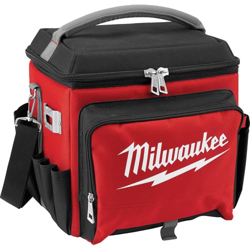 Milwaukee Jobsite Cooler with 2x insulation keeps lunches cold on site.