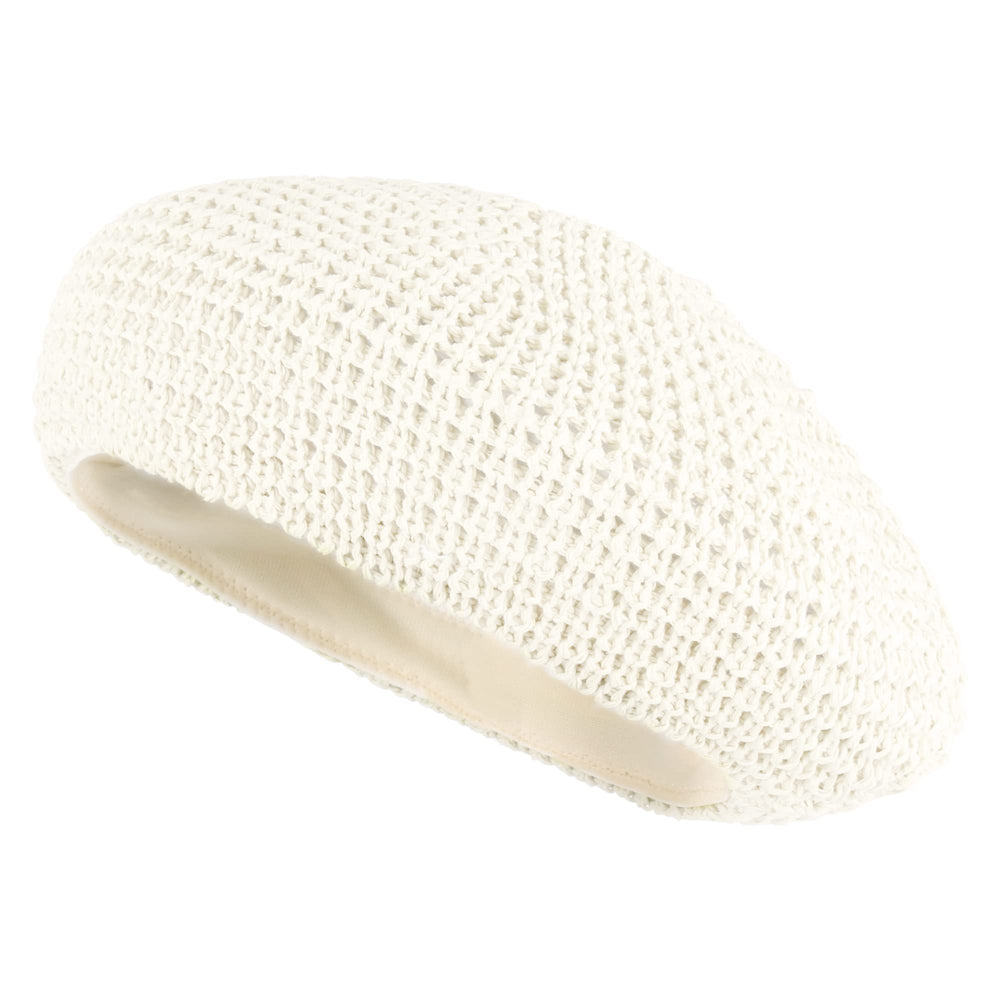 Minache Summer Beret in beige offers versatile solid color for easy styling.
