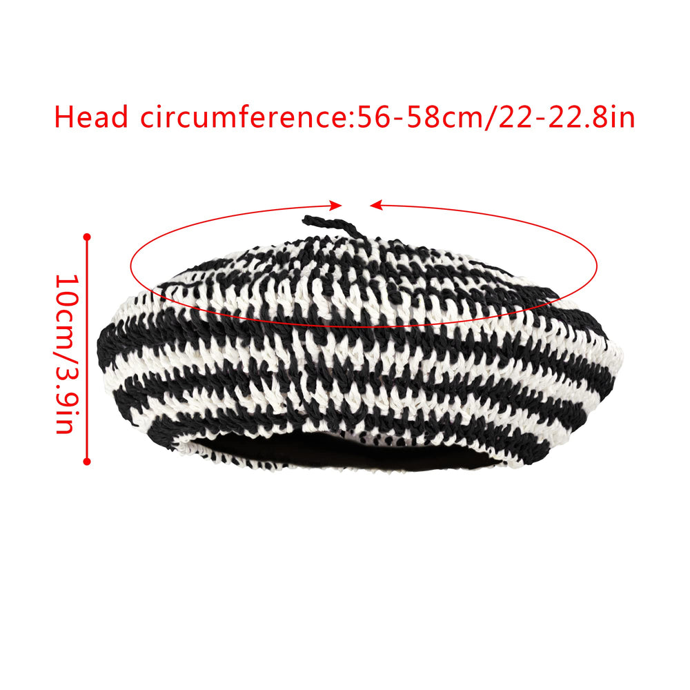 Minache crochet texture beret adds timeless style to casual outfits.