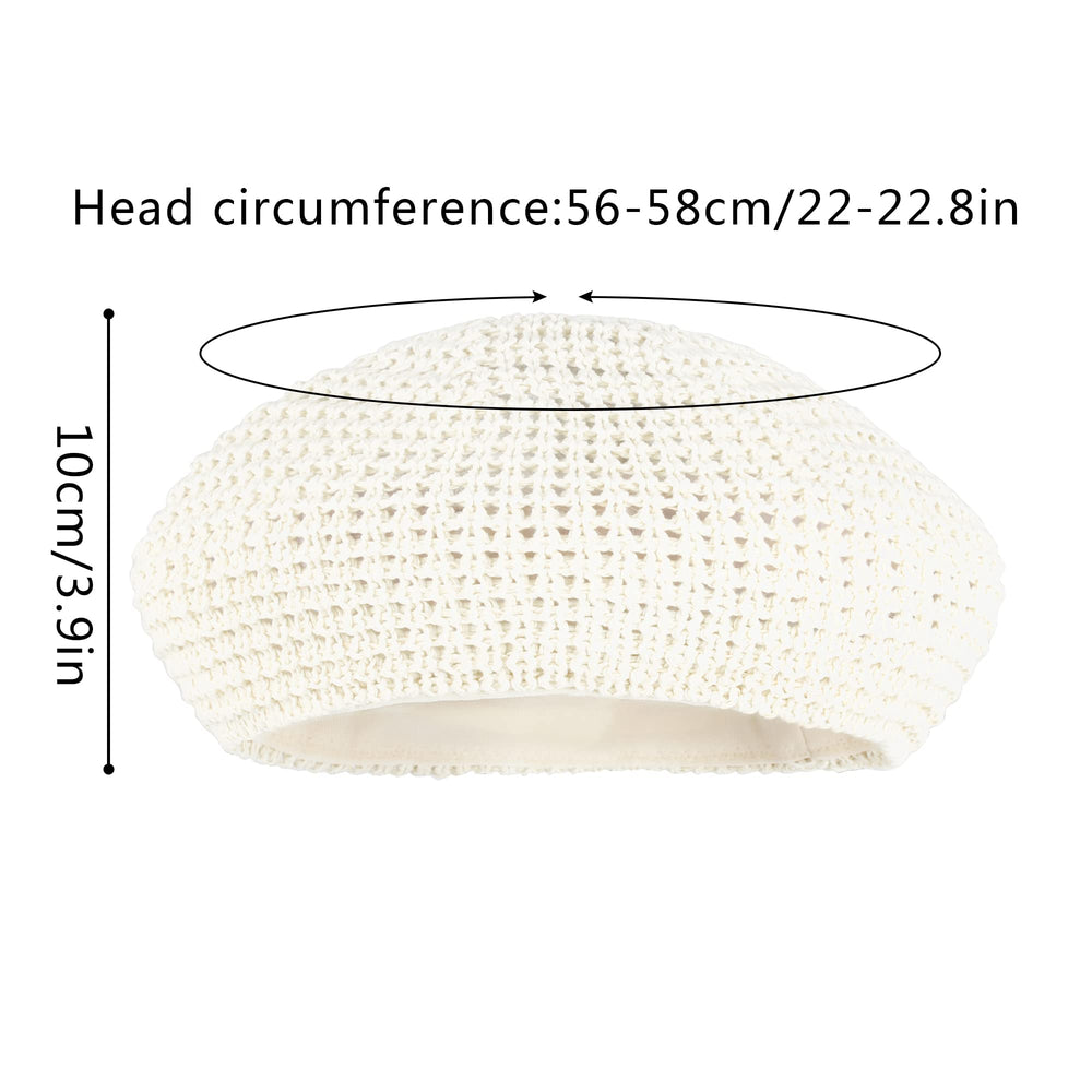 Minache beret hollow-out pattern provides breathable airflow for summer wear.