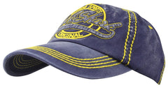 MINAKOLIFE men's baseball cap blue, front view, showcasing breathable cotton and curved visor for daily comfort.