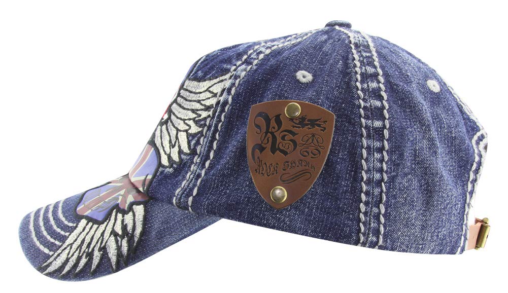 MINAKOLIFE Kingston blue cap close-up shows cotton texture and eyelet breathability.