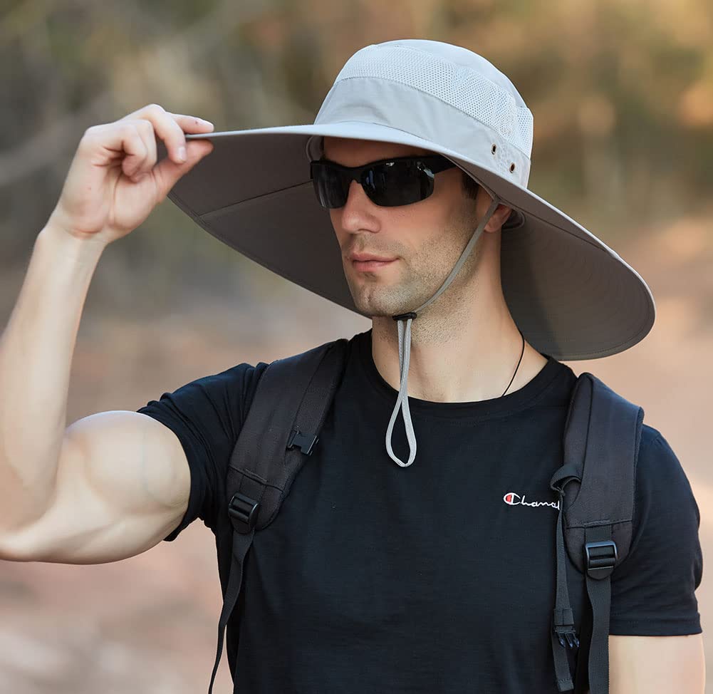 MINAKOLIFE wide brim sun hat provides full shade for face and neck.