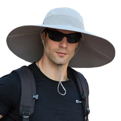MINAKOLIFE super wide brim hat clip keeps sun at bay and hands free.