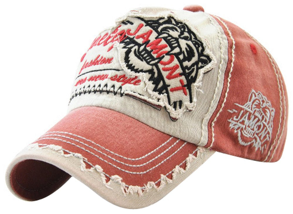 MINAKOLIFE vintage distressed cap in red, ideal for daily wear and outdoor adventures