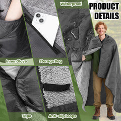 Mindsoft Woobie Blanket pockets and fastener for hands-free warmth and secure wrap.
