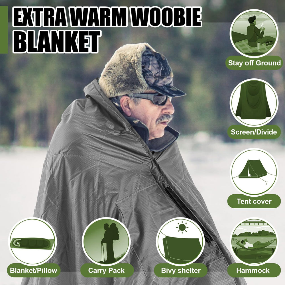 Mindsoft Woobie Blanket ultrasonic seams and thick fill resist shifting for durability.