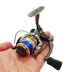 Mini 100 Pocket Metal Fishing Spinning Wheel - front view