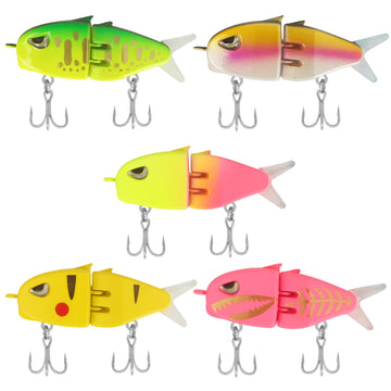 5-piece Mini Glide Bait swimbaits set for bass fishing