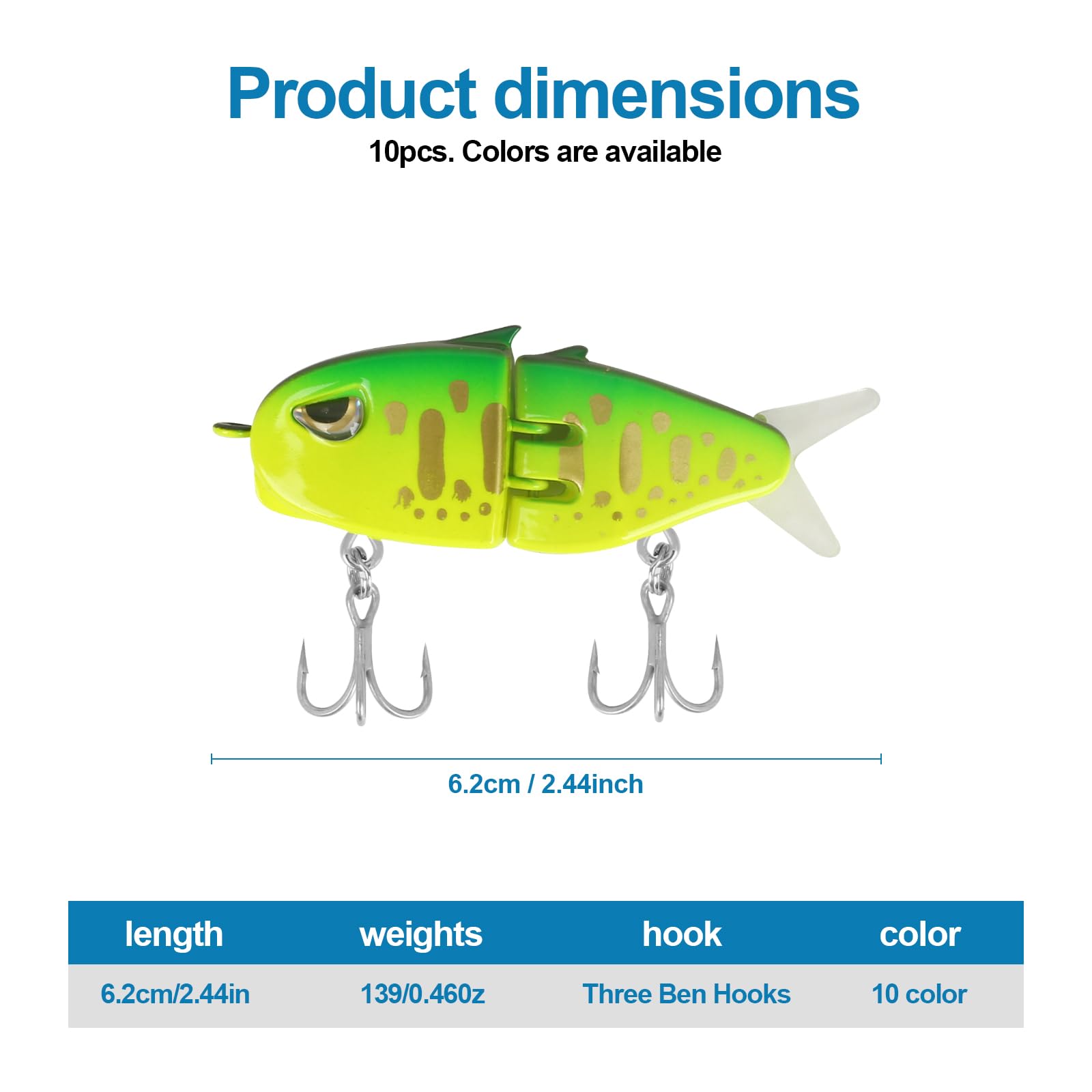 Mini glide baits with 3D eyes and multi-joint design