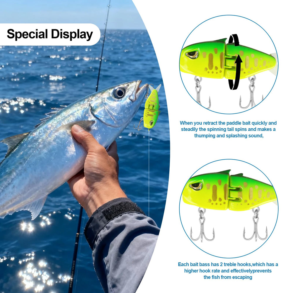 Realistic swimming action lures with reflective finish