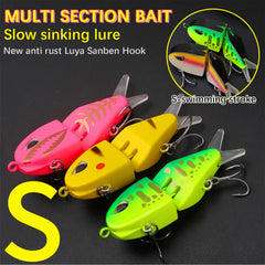 Close-up of 3D eyes and laser-painted scales on Whopper Popper lure
