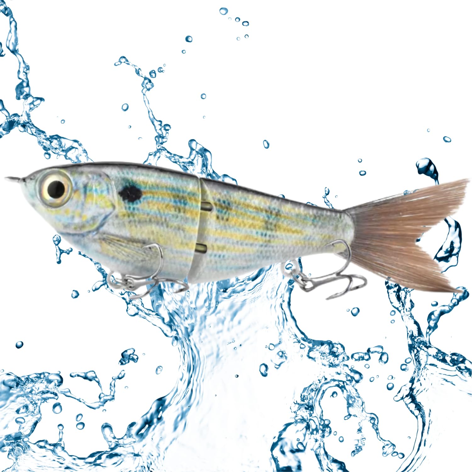 Mini Glide Bait for Bass and Snook - Pinfish pattern, front view