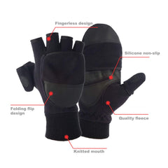 MINIDUO convertible mitts let you switch to fingerless gloves for quick tasks.