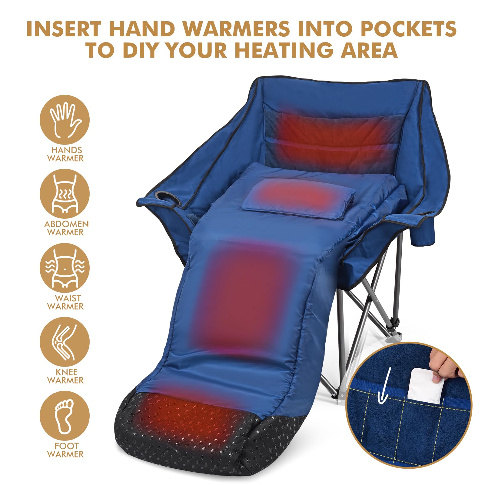 Minndudu built-in cup holder keeps drinks within reach during outdoor activities.