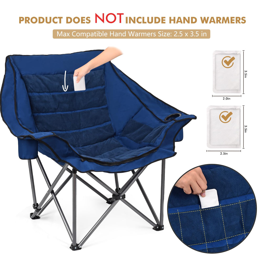 Minndudu winter-friendly chair suited for ice fishing and hunting trips.