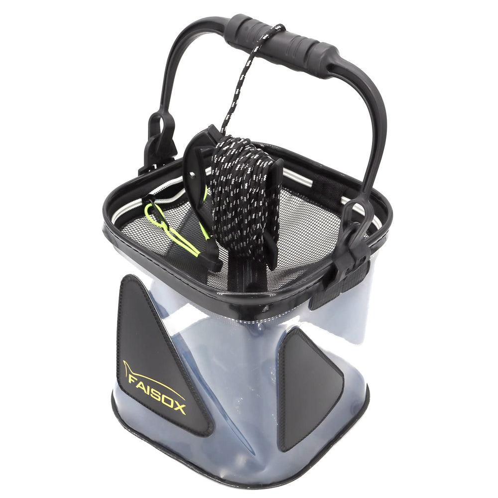 Folded Minnow Bucket 7L for portable outdoor use