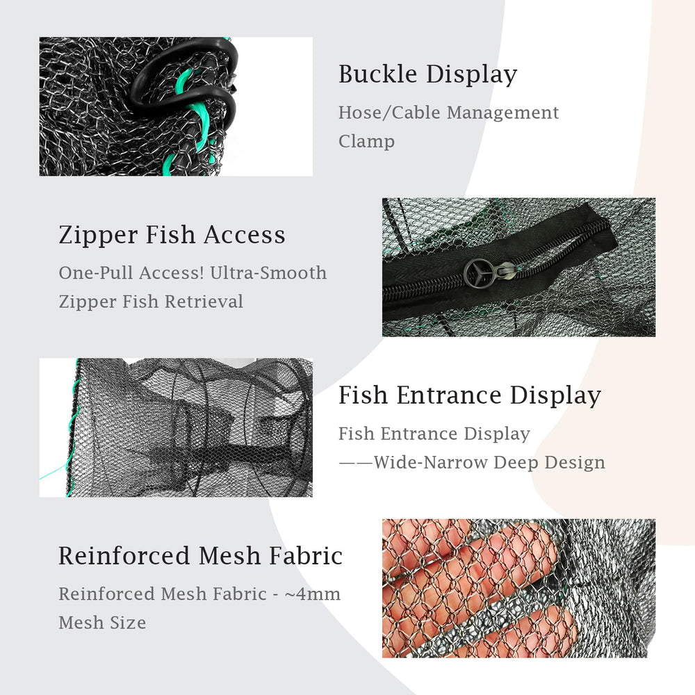 Complete set including bait bag, rope, folding fish bucket and floating ring