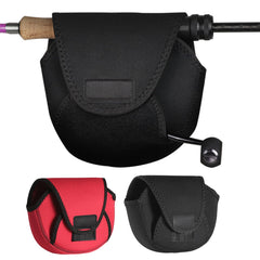 MinnowXY rod-attachment reel pouch secures reel on the rod