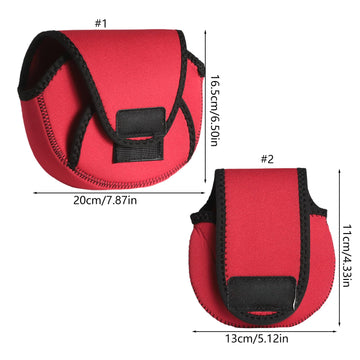 MinnowXY size1 20x16cm reel pouch shown with larger gear