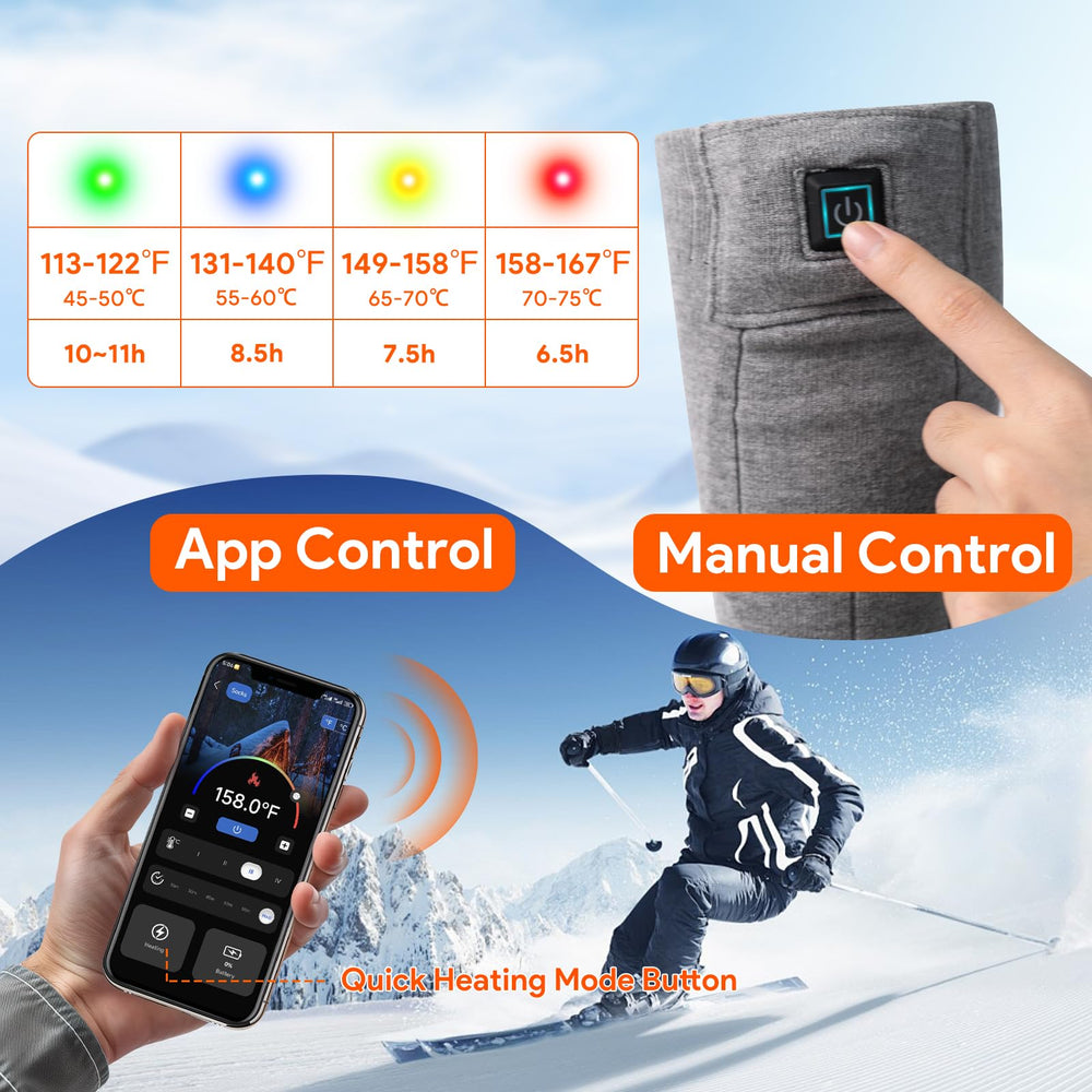 Minthouz dual 5000mAh battery powers extended warmth during winter adventures.