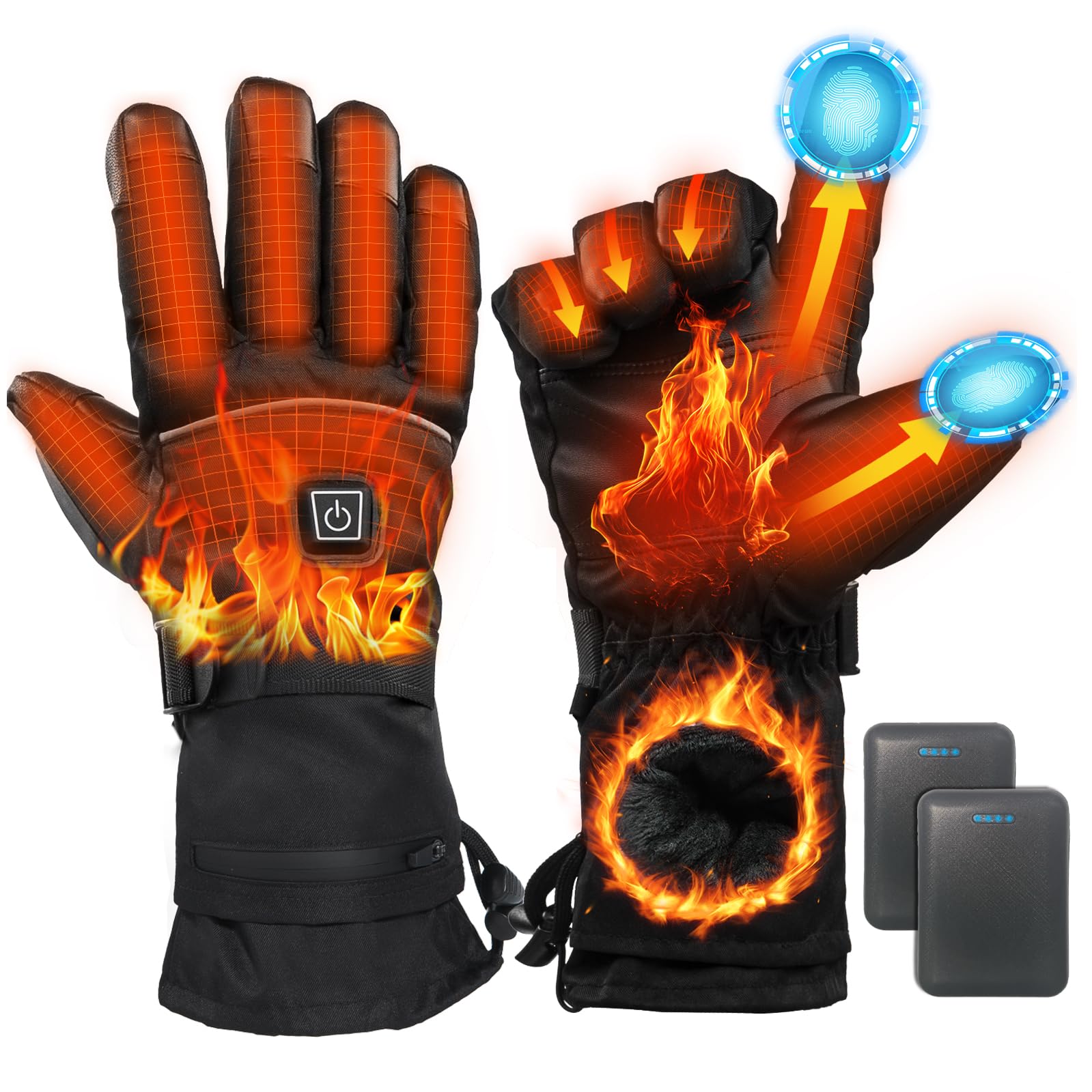 Minthouz heated gloves back-of-hand heating delivers instant warmth.