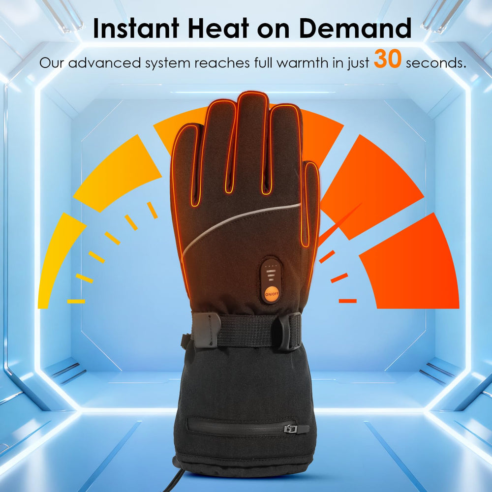 Minthouz heated gloves non-slip palm aids secure grip.