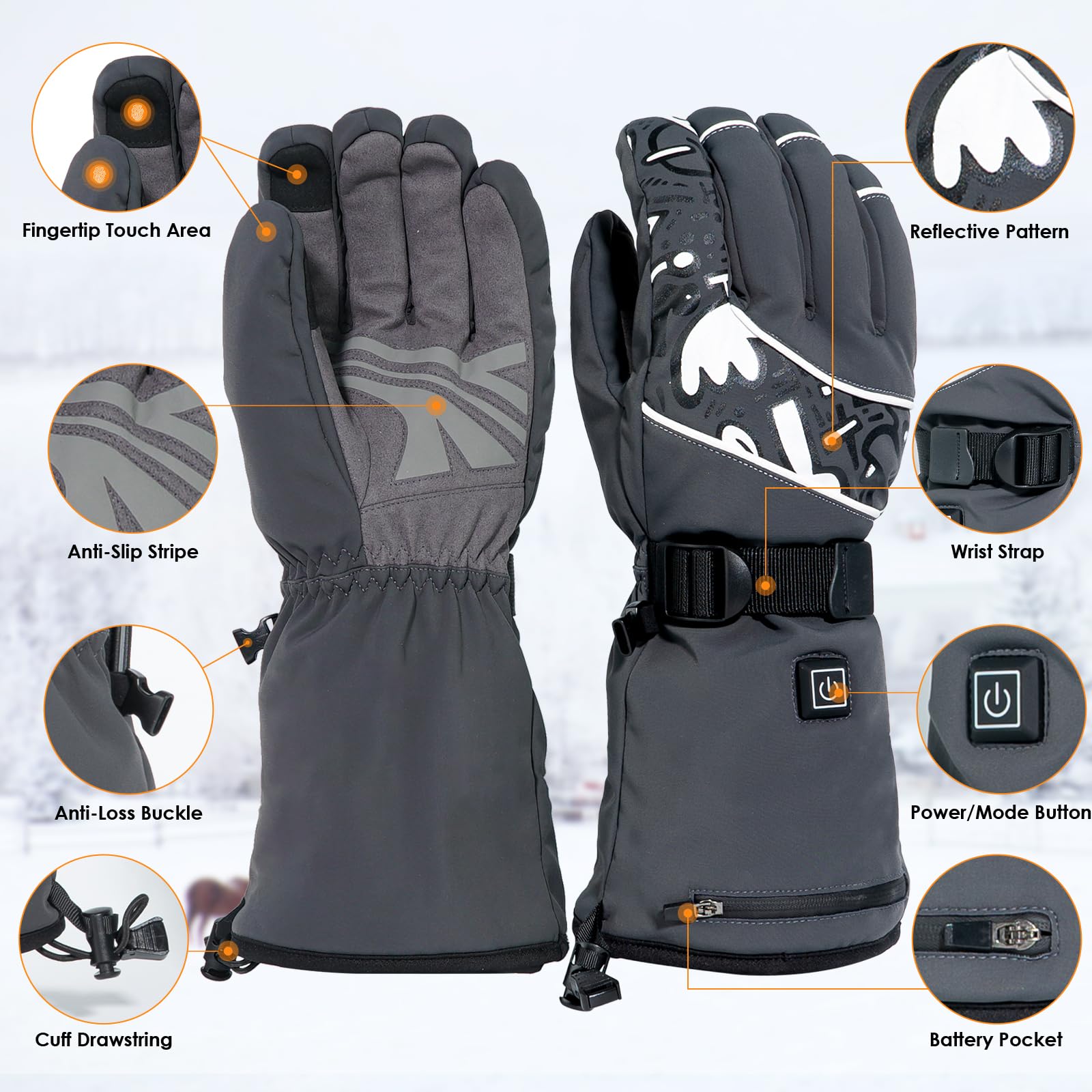 Minthouz heated gloves package includes batteries and cable for setup