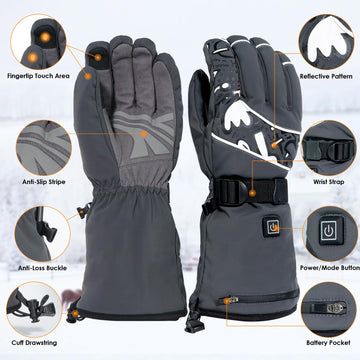 Minthouz heated gloves package includes batteries and cable for setup