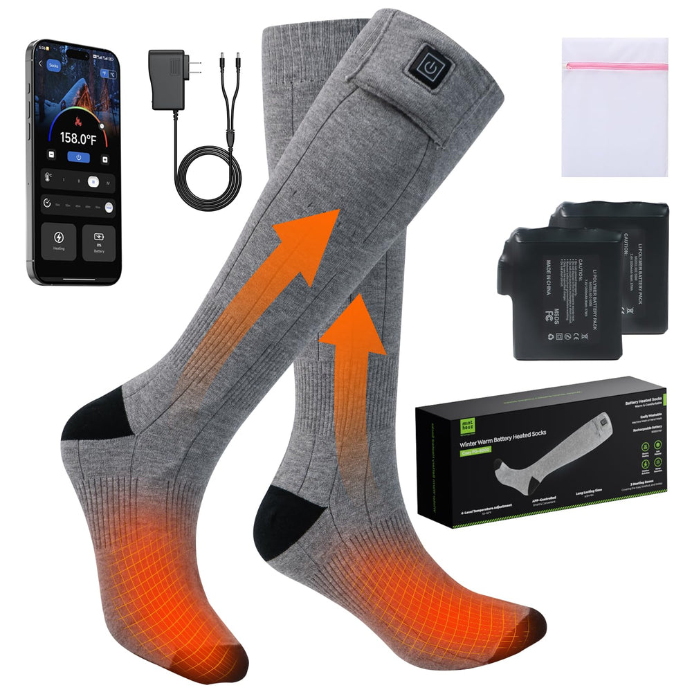 Minthouz heated socks with app control for customizable warmth during outdoor activities.